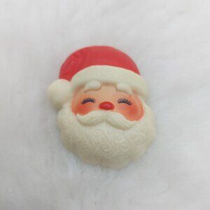 Vintage Eyes Closed 1976 Hallmark Santa Head Pin